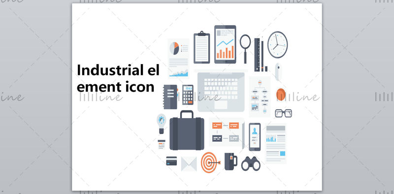 Witte zakelijke elementen vector pictogram ppt formaat combinatie pptx formaat