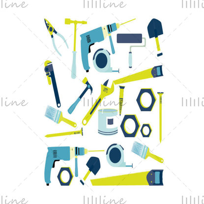 Green industrial elements vector icon ppt format combination pptx format