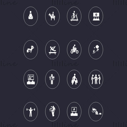 Life white elements vector icon ppt format combination pptx format