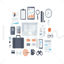White business elements vector icon ppt format combination pptx format
