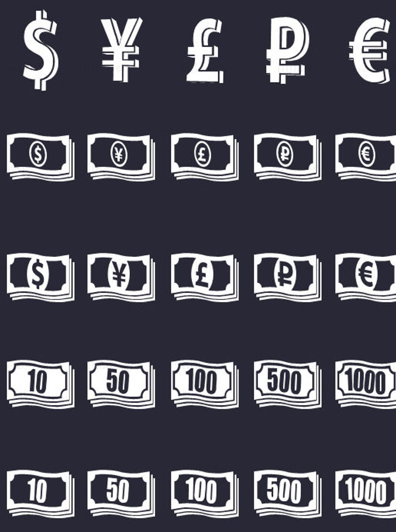 Gray banknote daily vector icon ppt format combination pptx format