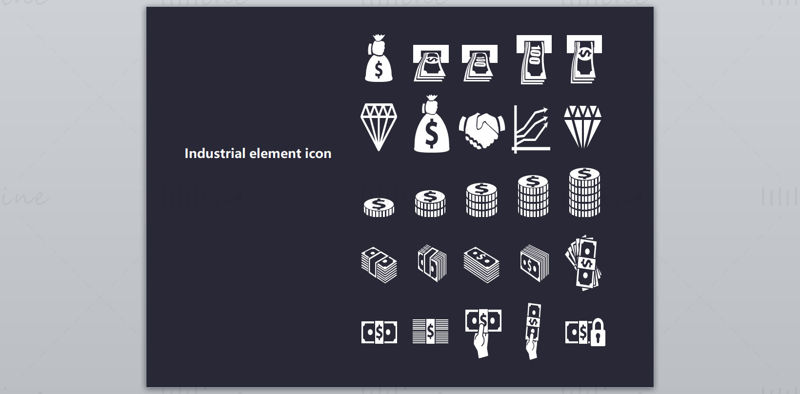 Gray money daily vector icon ppt format combination pptx format