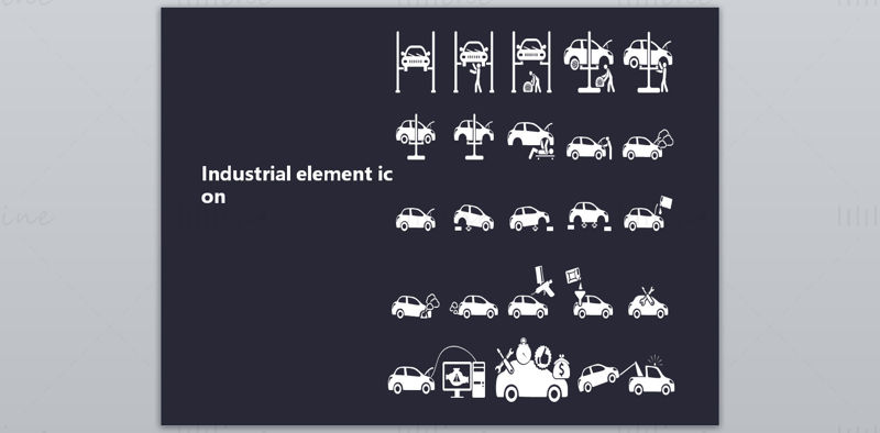 Gray vehicle repair daily vector icon ppt format combination pptx format