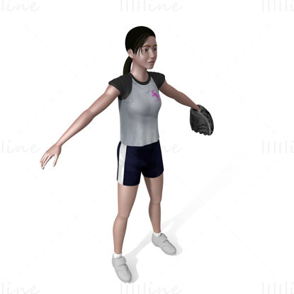 Baseball girl 3d model