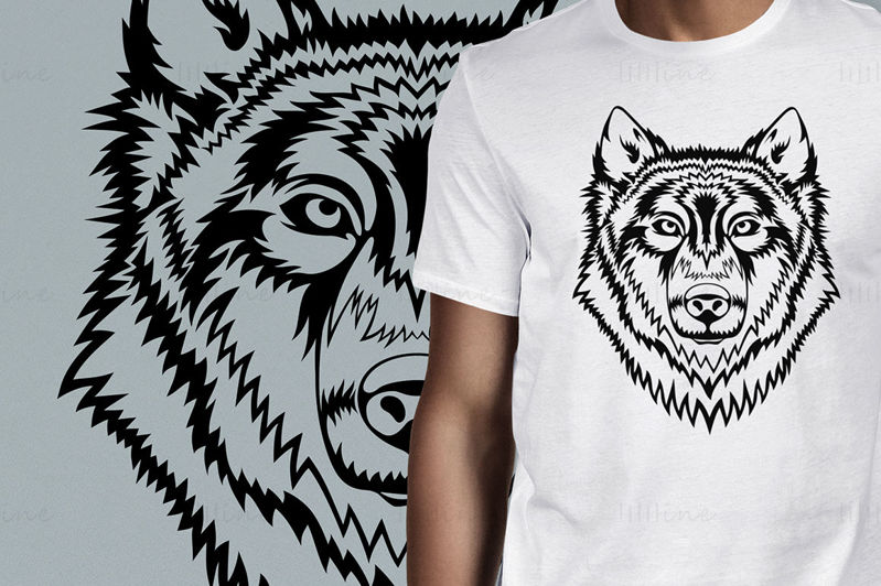 Vector ilustrație de design de tricou Wolf