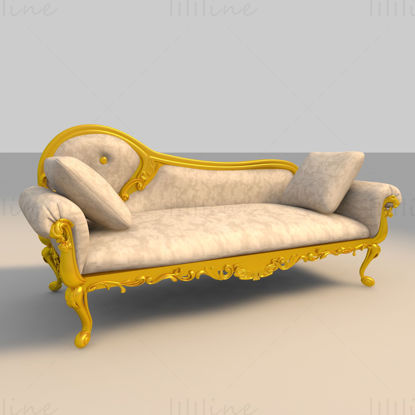 Canapea tradițională de lux model 3d