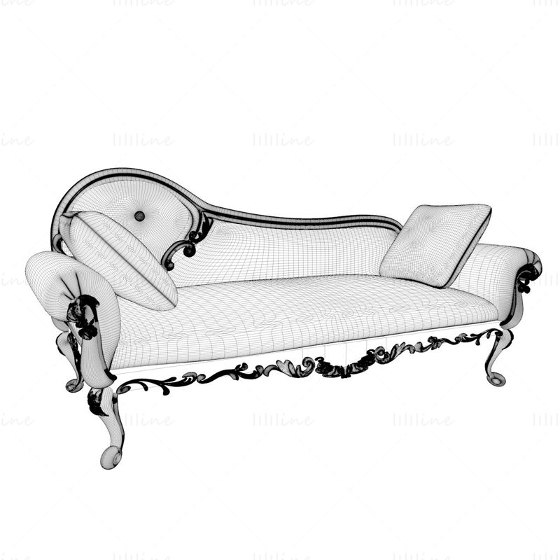 Luxus hagyományos kanapé szék 3D modell