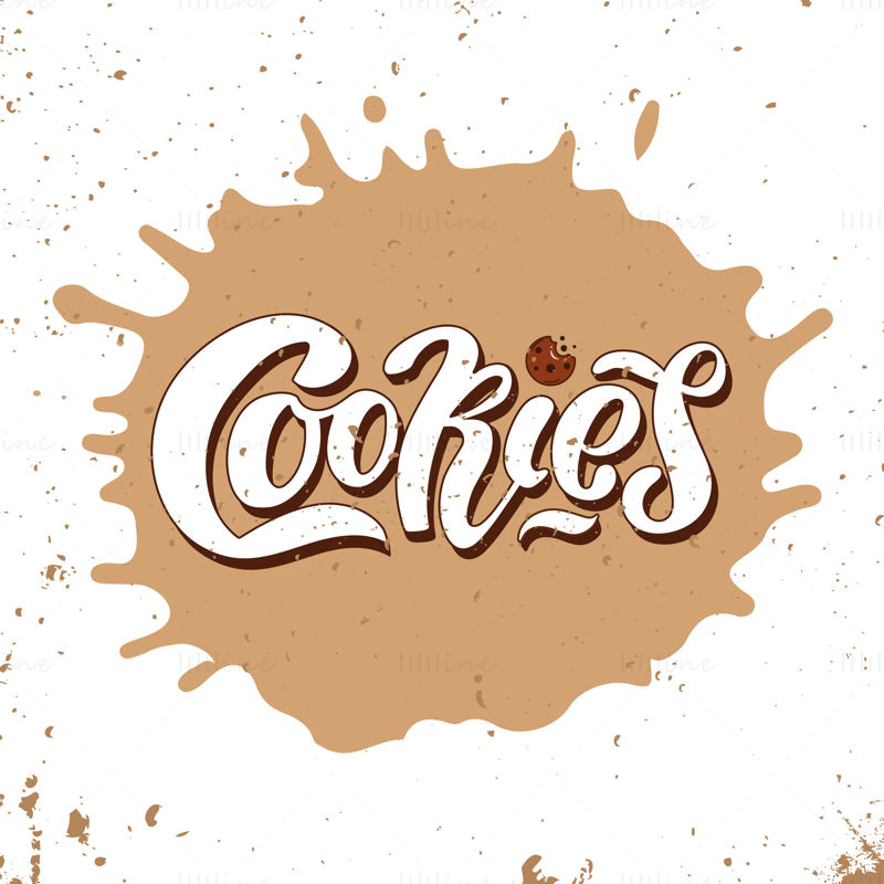 Cookies hand lettering digital vector illustration
