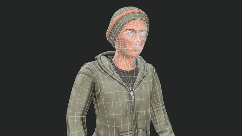 Cool Boy - Spielbereiter Charakter 3D-Modell