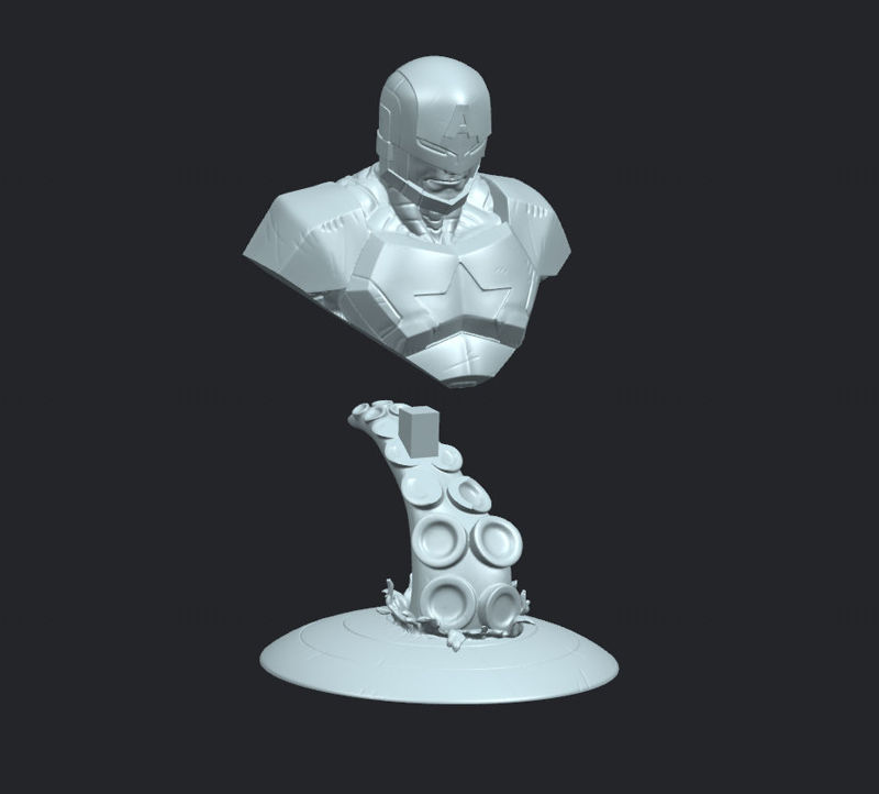 Modello di stampa 3D del busto di Capitan America Stl Obj Fbx