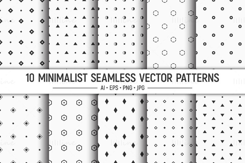 10 forme geometrice minimaliste modele vectoriale fără sudură