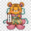 year of the tiger cartoon female tiger character png