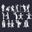 Grijze rijke paar leven elementen vector pictogram ppt formaat combinatie pptx formaat