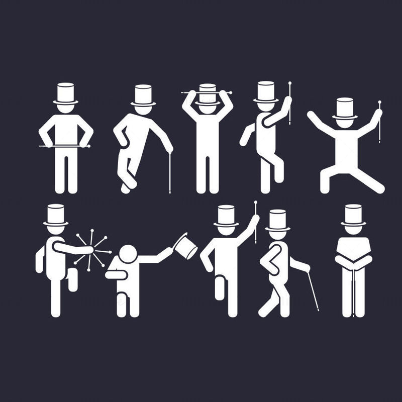 Gray circus characters juggling vector icon ppt format combination pptx format