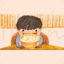 lantern festival boy eating dumplings poster design