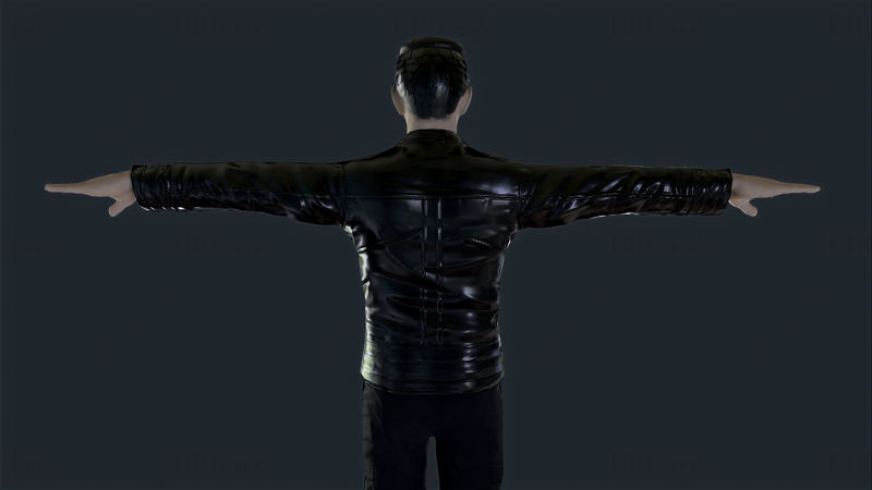 黑客帝国特工Jz -带绑定的角色3D模型