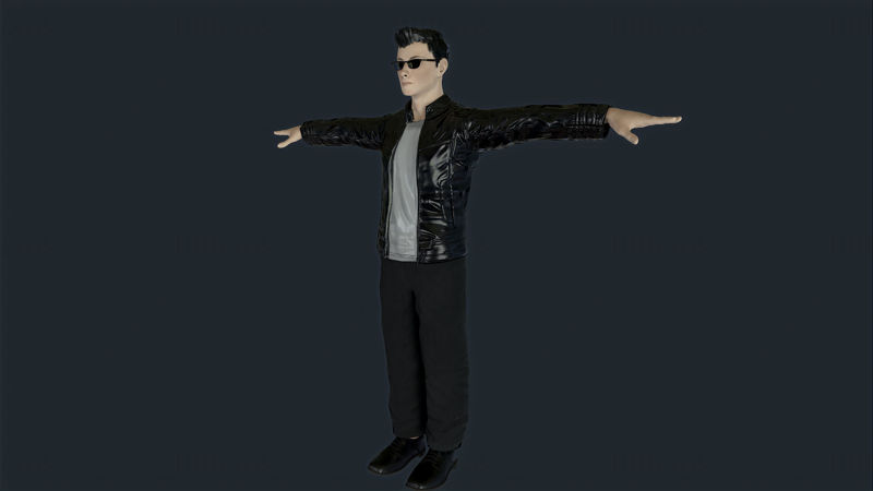 Агент JZ - 3D модель персонажа Rigged