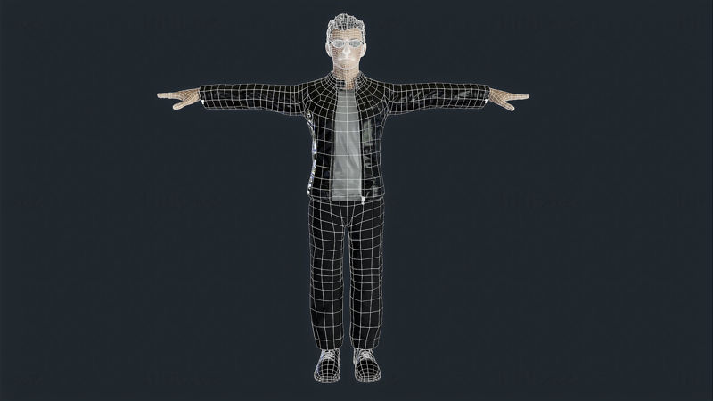 Agent Jz - opgetuigd personage 3D-model