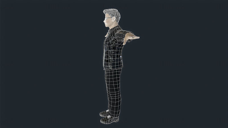Agent Jz - opgetuigd personage 3D-model