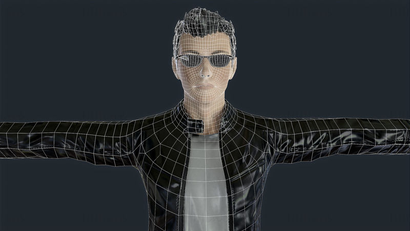 Агент JZ - 3D модель персонажа Rigged