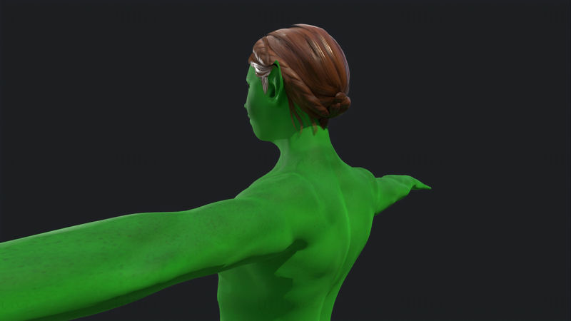 Green Girl - Game Ready 3D-model