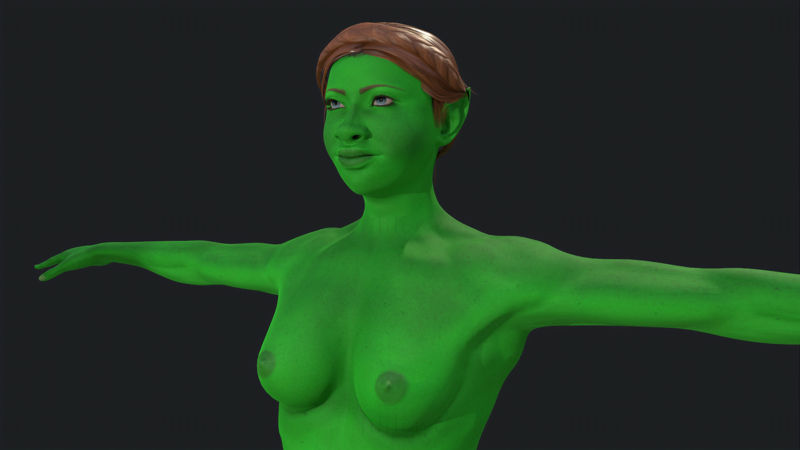 Chica verde - Juego listo modelo 3D