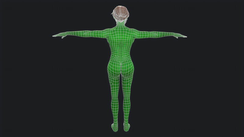 Green Girl - Game Ready Model 3D