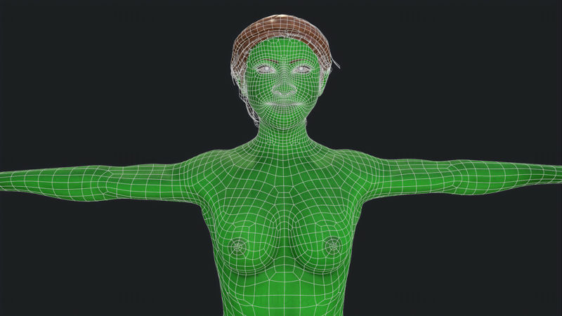 Green Girl - Готов за игра 3D модел