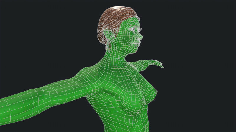 Green Girl - Готов за игра 3D модел