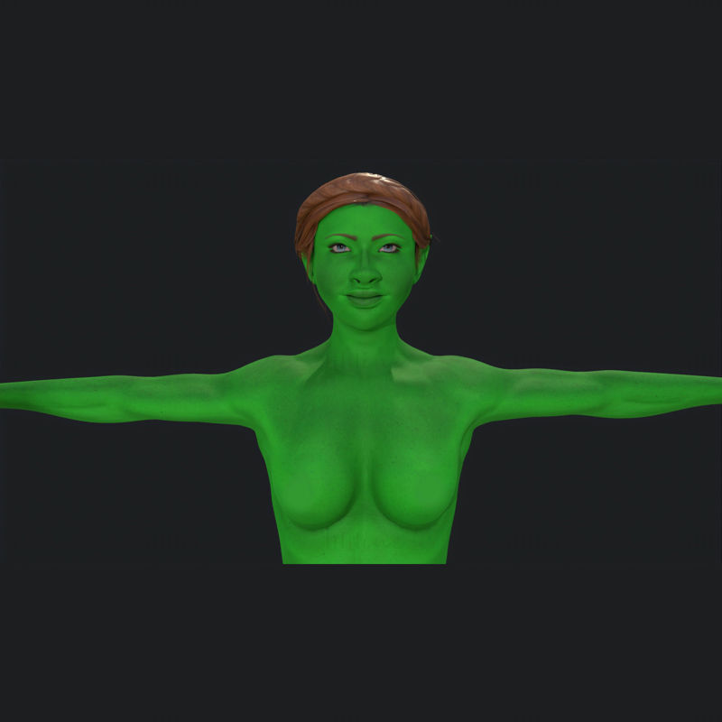 Chica verde - Juego listo modelo 3D