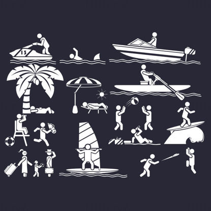 Gray family vacation elements vector icon ppt format combination pptx format