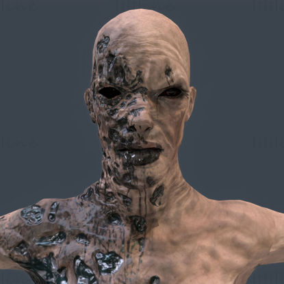 Női zombi – játékra kész 3D-s modell