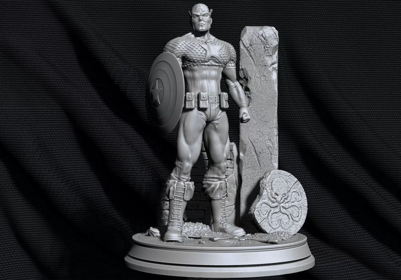 Captain America Statues Modello di stampa 3D STL