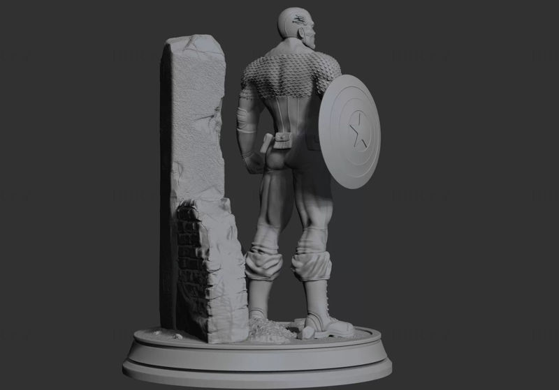 Captain America Statues Modello di stampa 3D STL