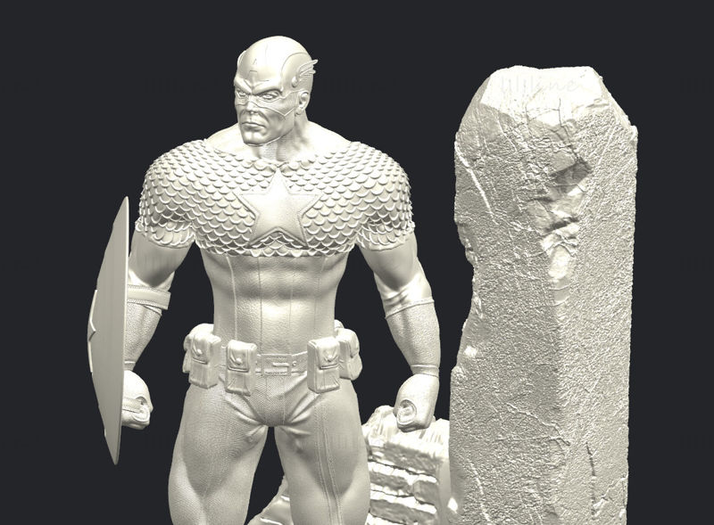 Captain America Statues Modello di stampa 3D STL