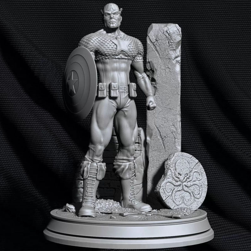 Captain America Statues Modello di stampa 3D STL