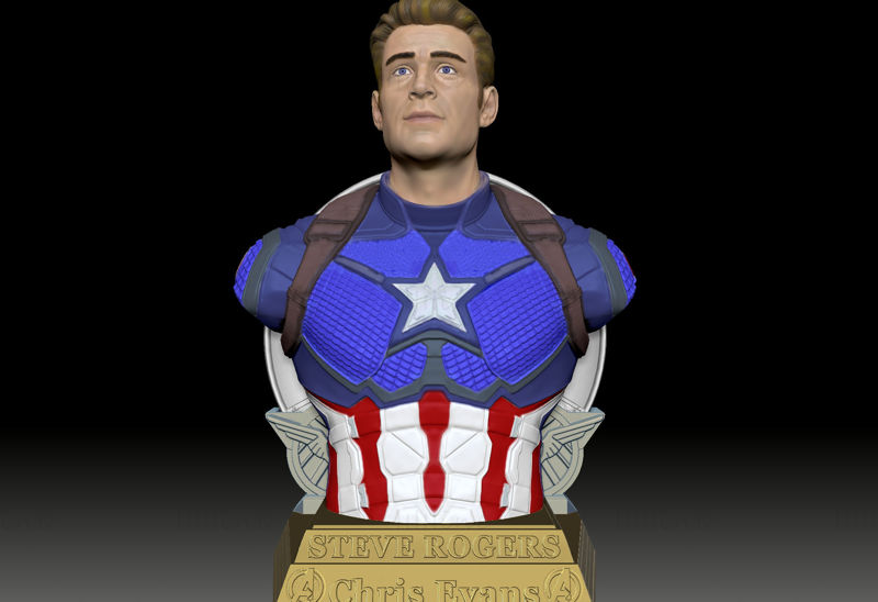 Captain America Bust 3D Printing Model STL