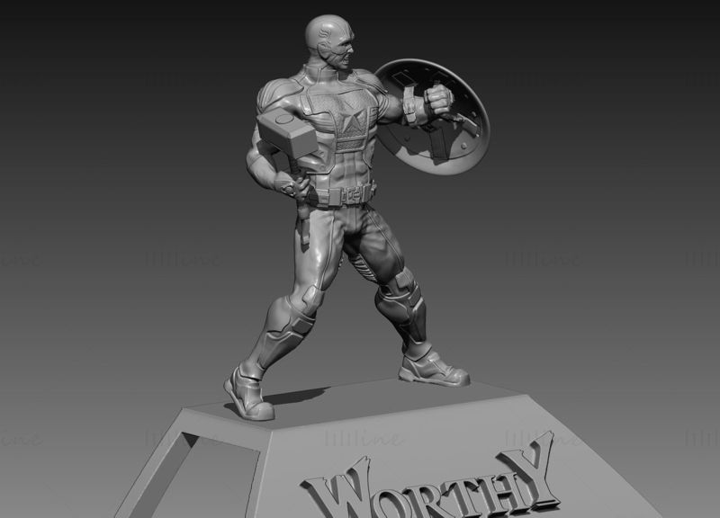 Captain America Statues 3D Model Ready to Print