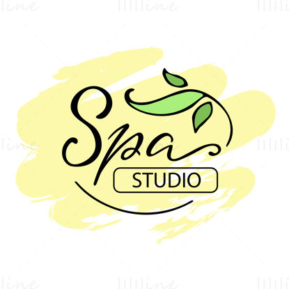 Spa Studio Schwarze Buchstaben handgeschriebenes Logo