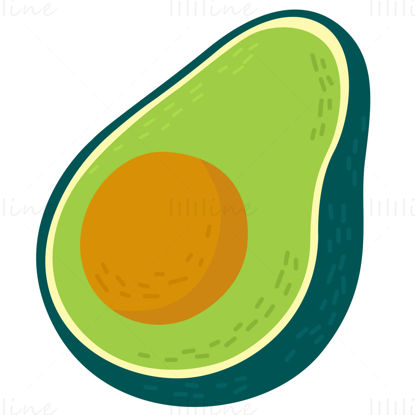 Cartoon avocado vector