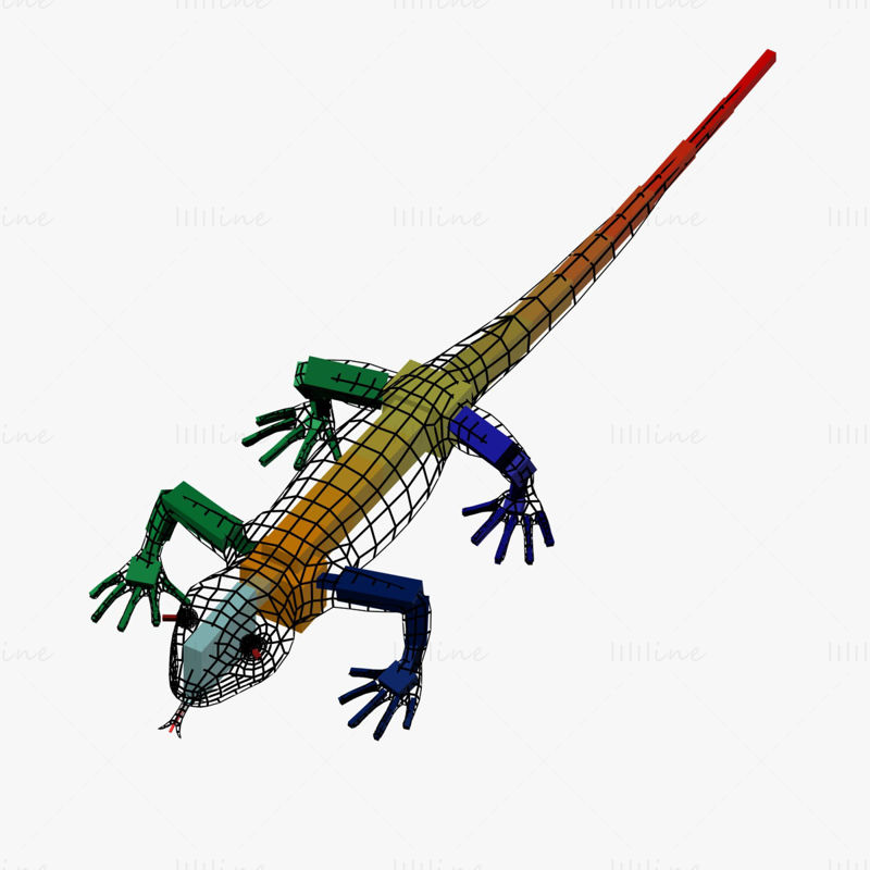 Modelo 3D aparejado de lagarto