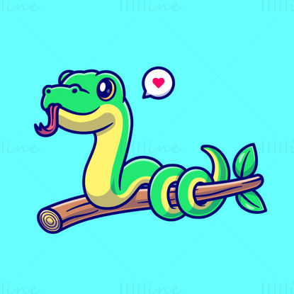 Cartoon love snake creative vector material eps