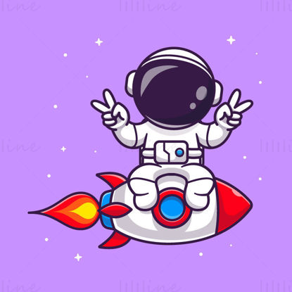 Cartoon raket astronaut creatieve vector eps