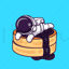 cartoon astronaut on cake creative vector eps