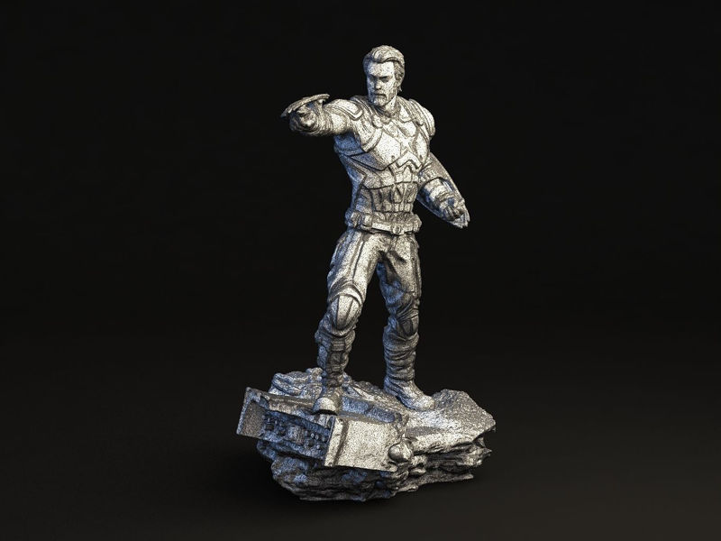 Captain America hi polygon Texture STL FBX OBJ 3D Print Model