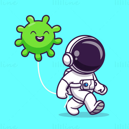 Cartoon astronaut with virus vector EPS