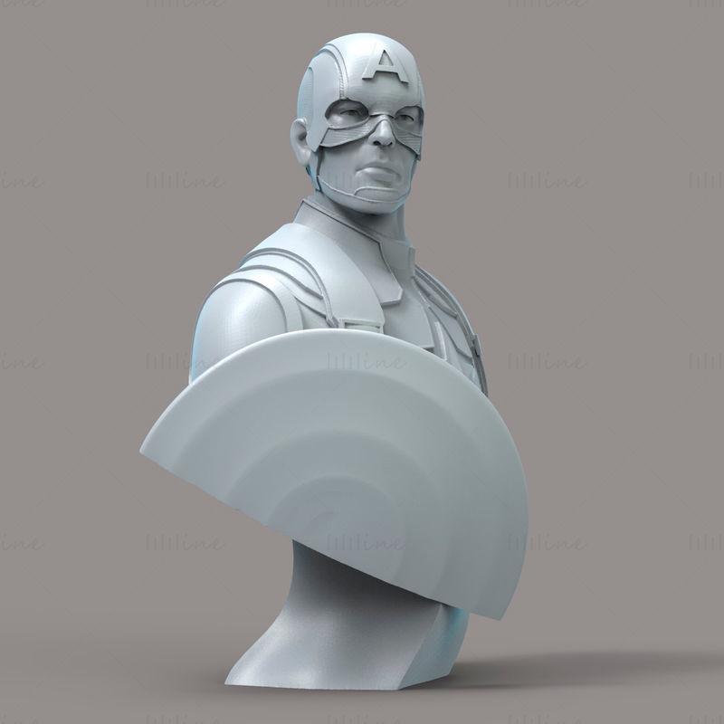 Captain America Bust 3D print model