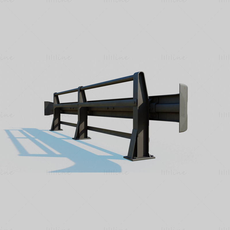 Street Pavement Barrier 3D Model