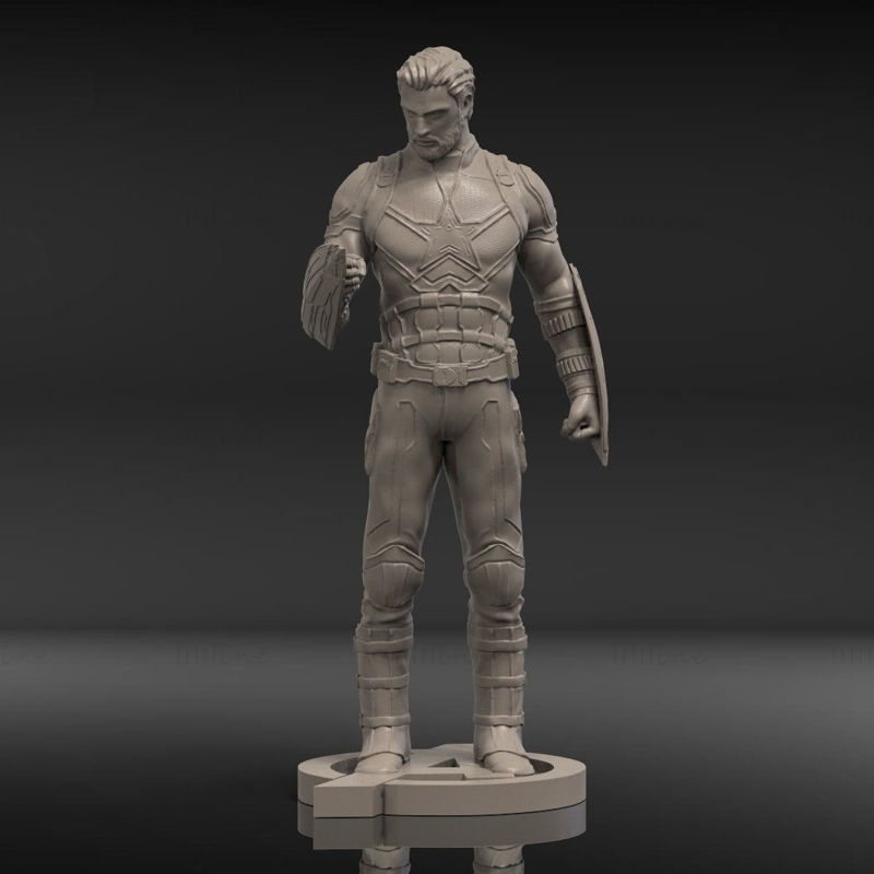 Captain America Avengers Infinity Wars Statue 3D Print Model