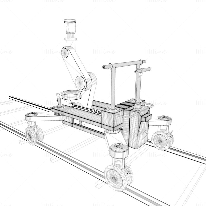 Rail film camera dolly machine 3d model